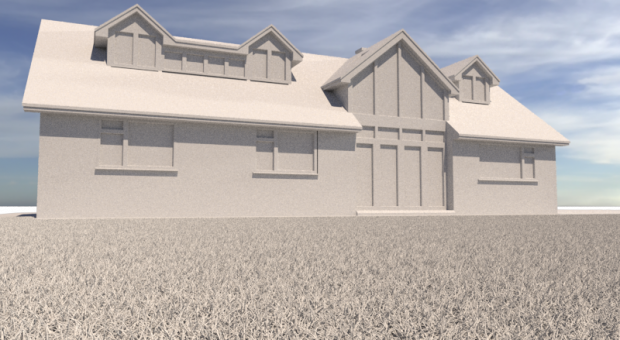 J Saunders View from garden clay